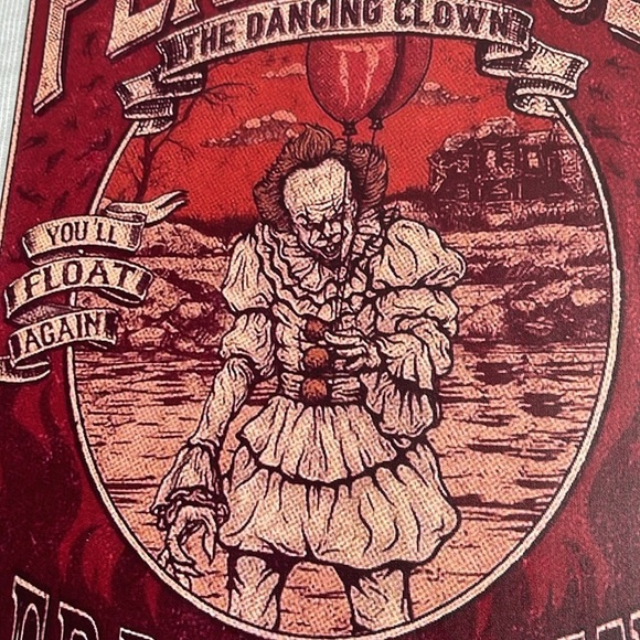 Vintage Vibe NWOT The Great Pennywise The Dancing Clown Metal Sign Red Horror - Picture 2 of 6
